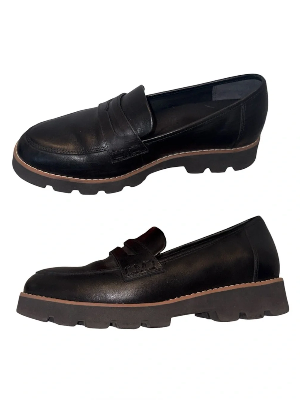 Vionic Cheryl II Women's Slip On Black Leather Penny Loafer Women’s 6
